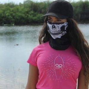 Faceshield bandana, neck protection, snowboarding